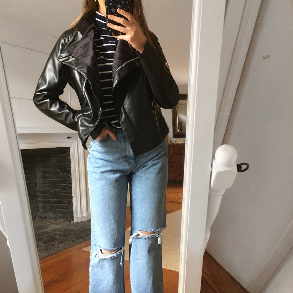 BlankNYC Black Faux Leather Oversized Jacket
